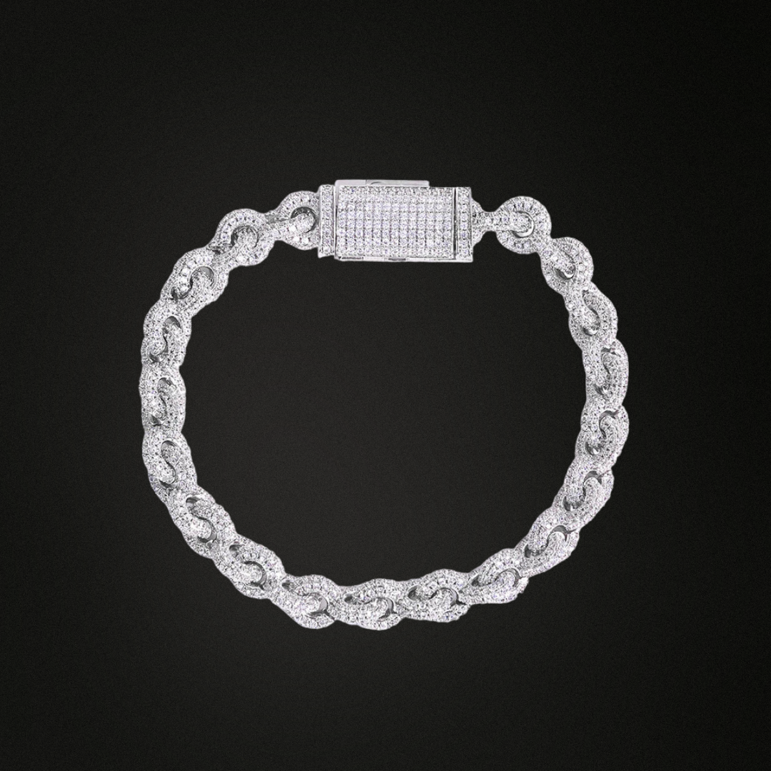 Cross Link Moissanite Bracelet