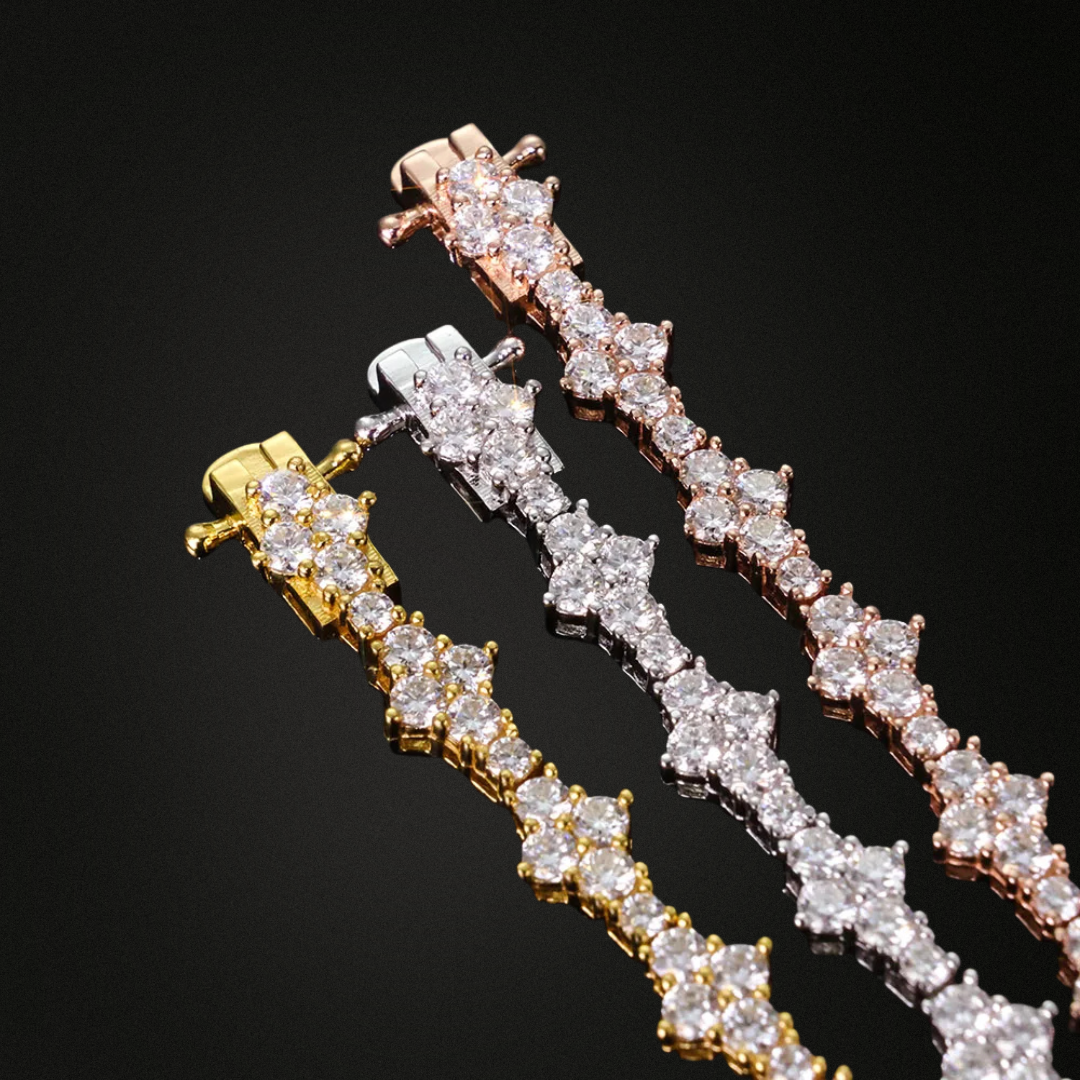 Claw-Set Lab Diamond 925 Sterling Silver Bracelet