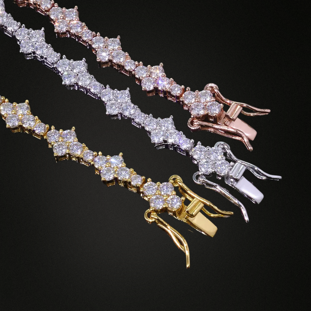 Claw-Set Lab Diamond 925 Sterling Silver Bracelet