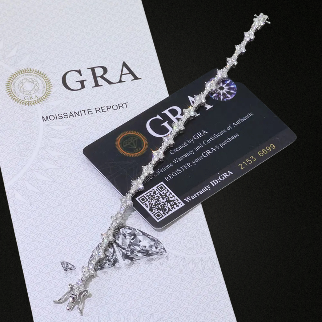 Claw-Set Lab Diamond 925 Sterling Silver Bracelet