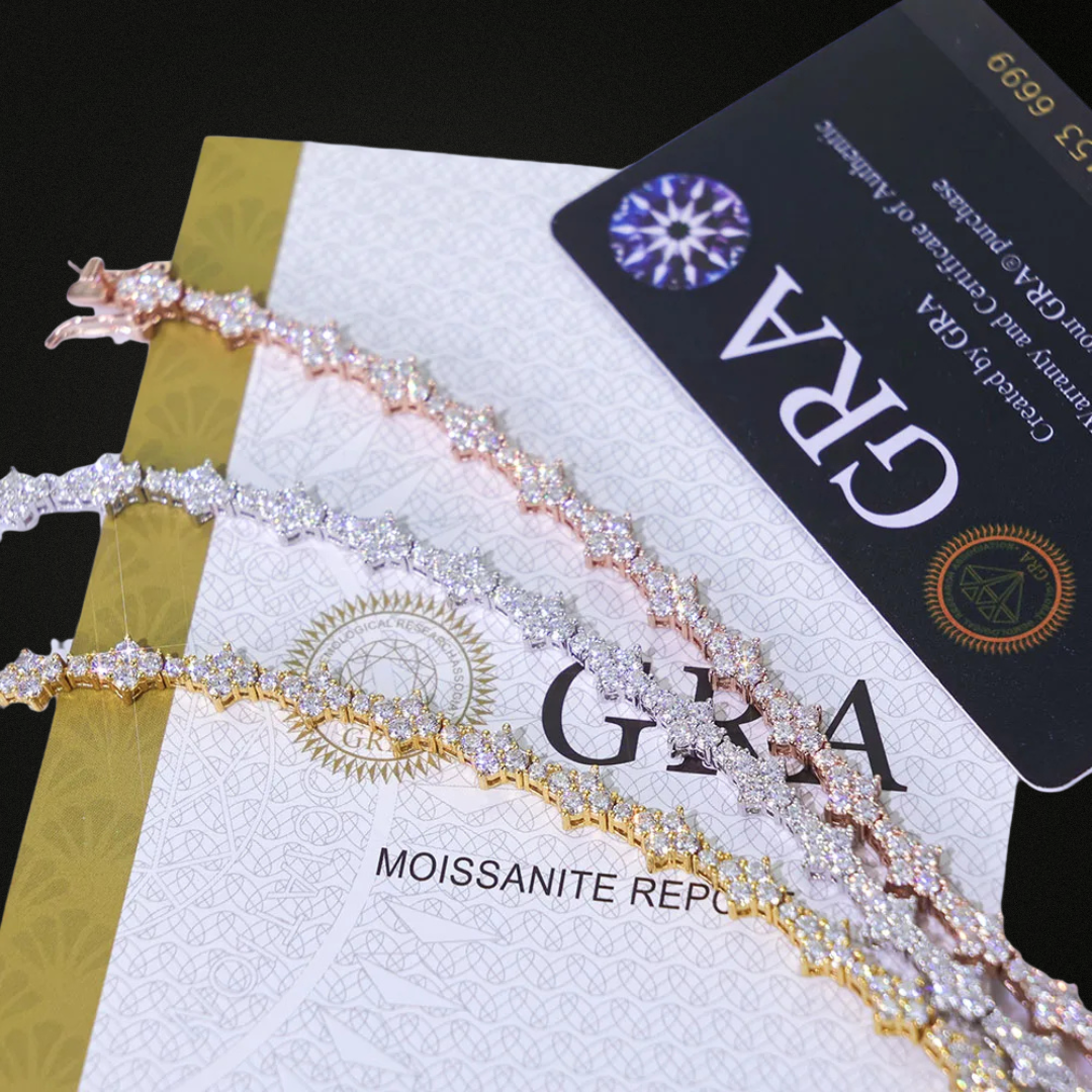 Claw-Set Lab Diamond 925 Sterling Silver Bracelet