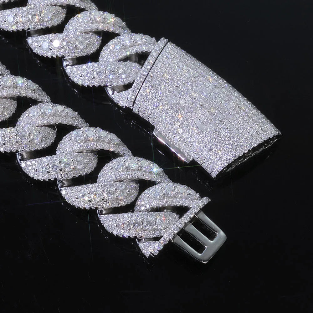 Trendy Big Size Heavy 22MM Width Miami Cuban Link Chain Hip Hop Iced Out Rose Gold Necklace for Men Women