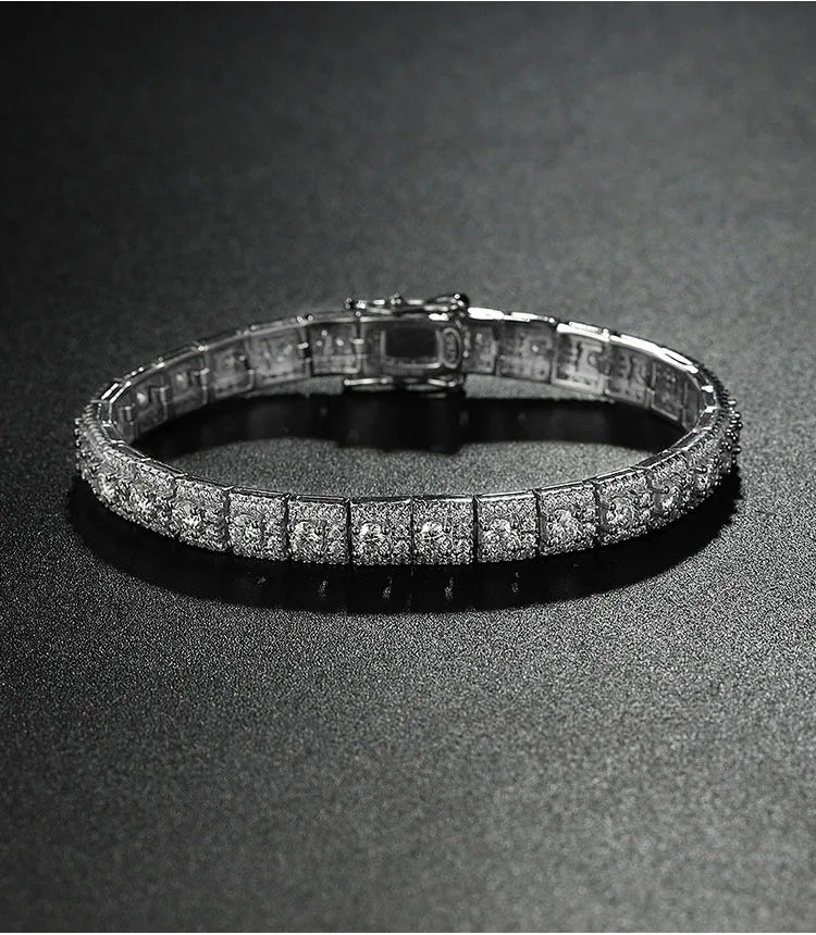 Luxury Square Full Moissanite Tennis Bracelet For Women 925 Sterling Silver Diamond Bracelets Accessories Fine Jewelry Gift New