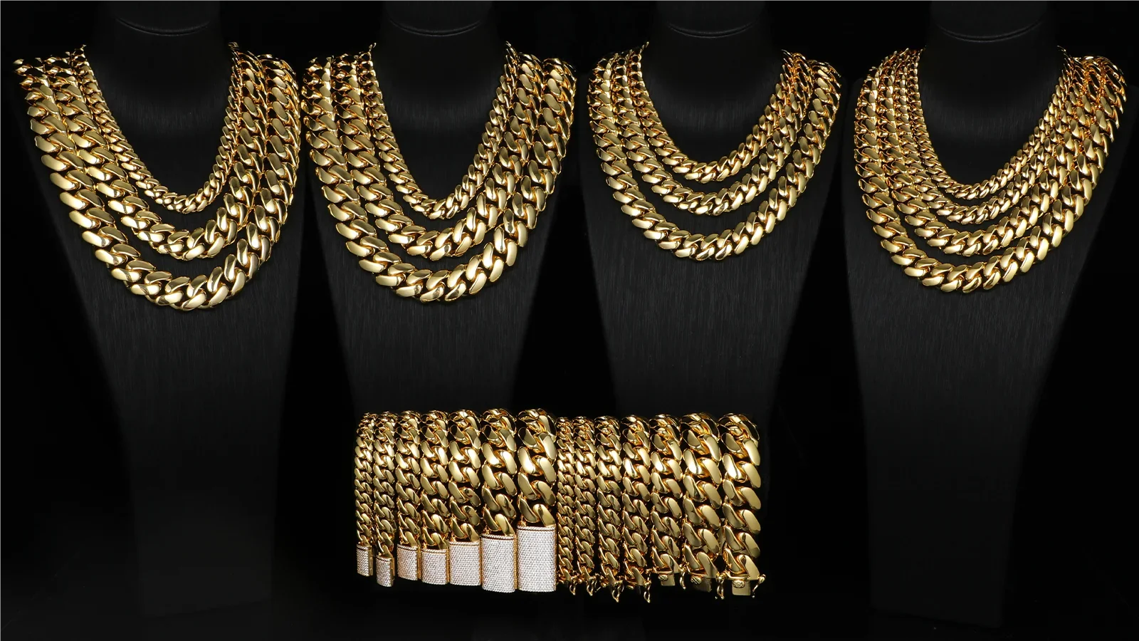 18K Gold Plated Luxury Hip Hop Cuban Link Chain Necklace for Men Wholesale Custom Logo