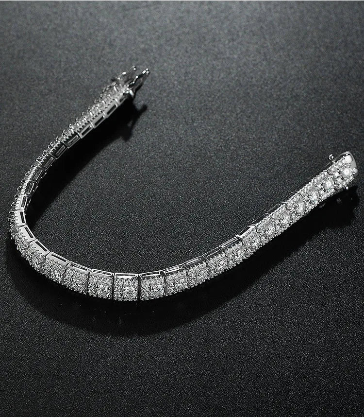 Luxury Square Full Moissanite Tennis Bracelet For Women 925 Sterling Silver Diamond Bracelets Accessories Fine Jewelry Gift New