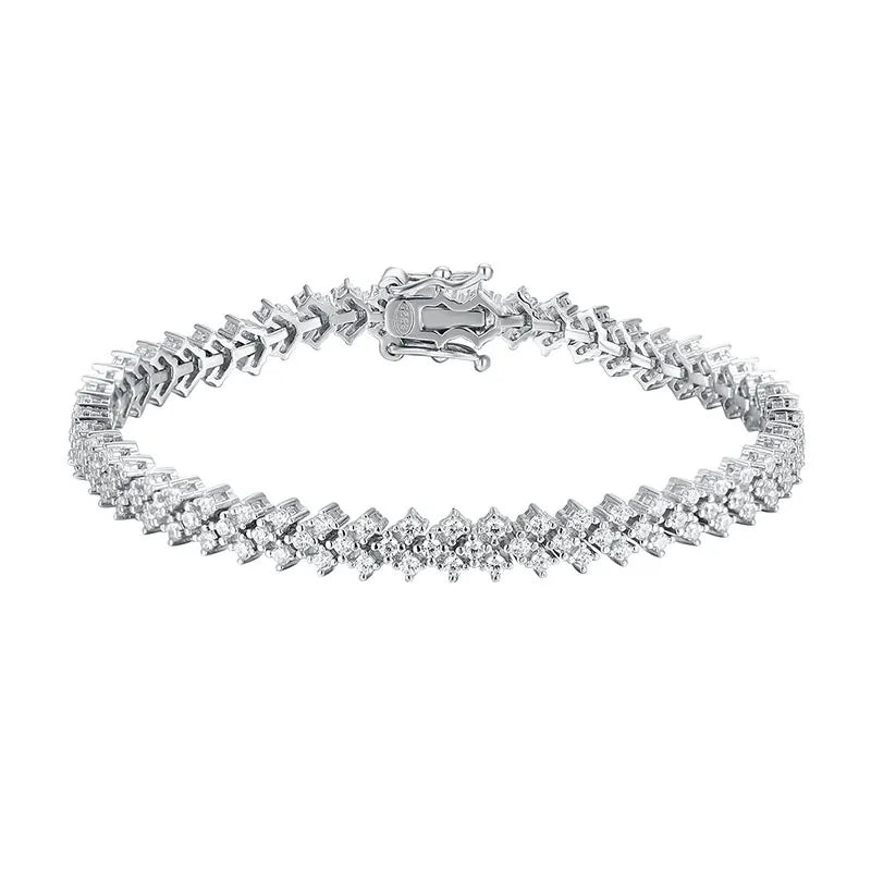 Luxury Square Full Moissanite Tennis Bracelet For Women 925 Sterling Silver Diamond Bracelets Accessories Fine Jewelry Gift New