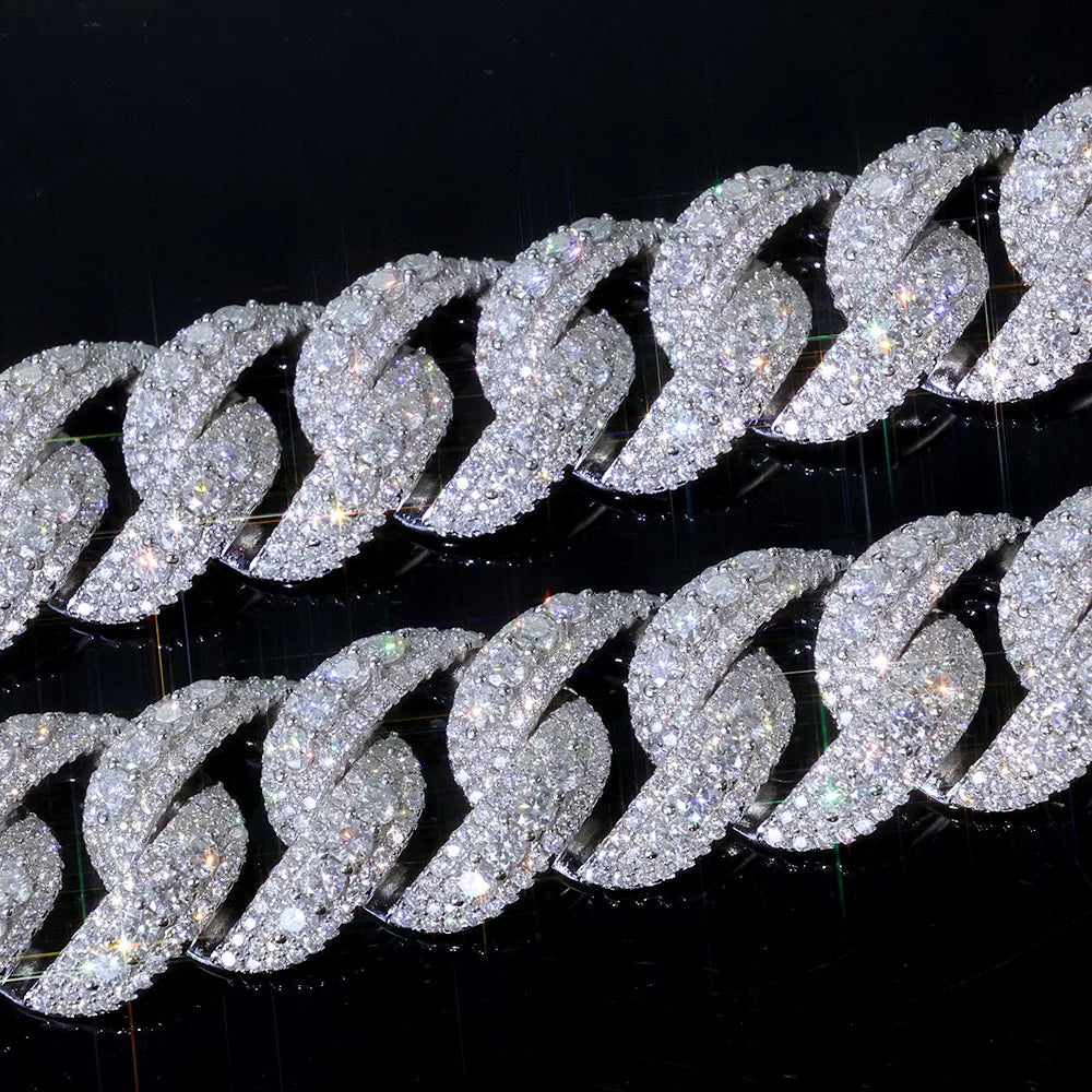 Trendy Big Size Heavy 22MM Width Miami Cuban Link Chain Hip Hop Iced Out Rose Gold Necklace for Men Women