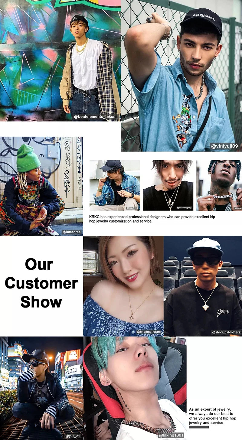 HHIOK 8mm Fashion Cuban Chain 5A Cubic Zirconia Iced inlay O Chain Hip Hop Style delicate Men's and Women's Necklace